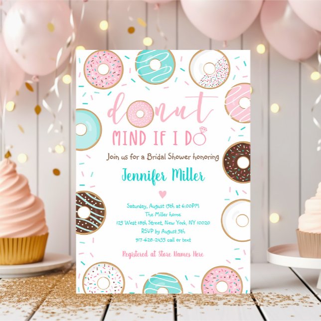 Donut Mind If I Do Donut Bridal Shower Invitation (Creator Uploaded)