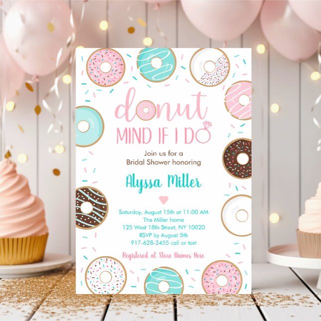 Donut Mind If I Do Donut Bridal Shower Invitation (Creator Uploaded)