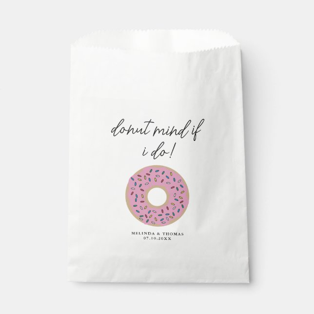 Donut Mind If I Do Funny Wedding Favor Bag (Front)