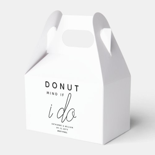 Donut Mind If I Do Modern Wedding Favor Boxes