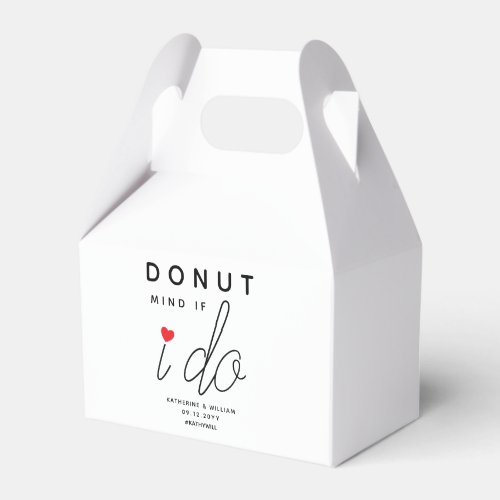 Donut Mind If I Do Red Heart Wedding Favor Boxes