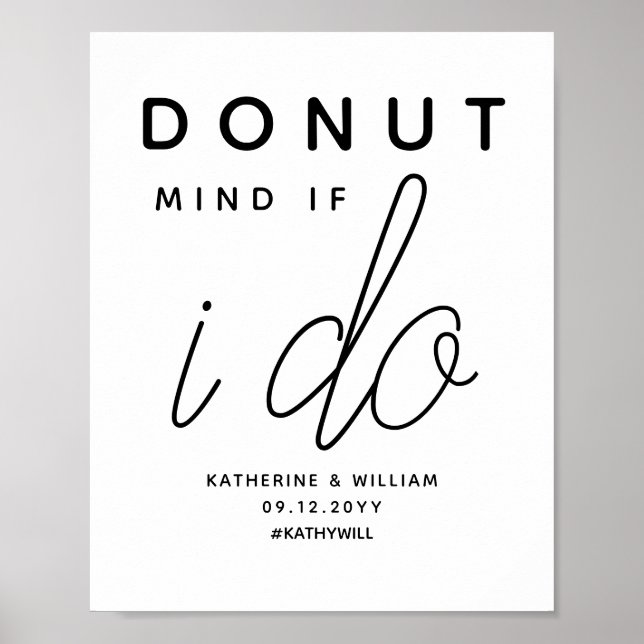 Donut Mind if I Do Sign for Wedding Snacks (Front)