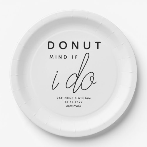 Donut Mind if I Do Simple Wedding Snack Paper Plates
