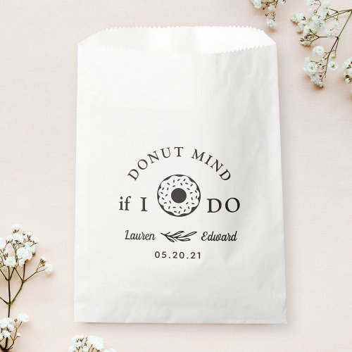 Donut Mind If I Do Wedding Bridal Shower Doughnut Favor Bag