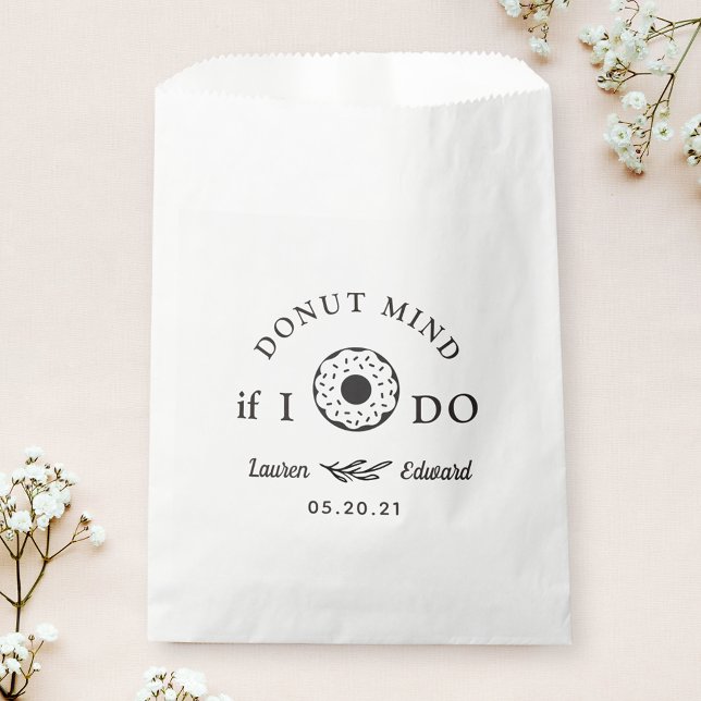 Donut Mind If I Do Wedding Bridal Shower Doughnut Favor Bag (Creator Uploaded)