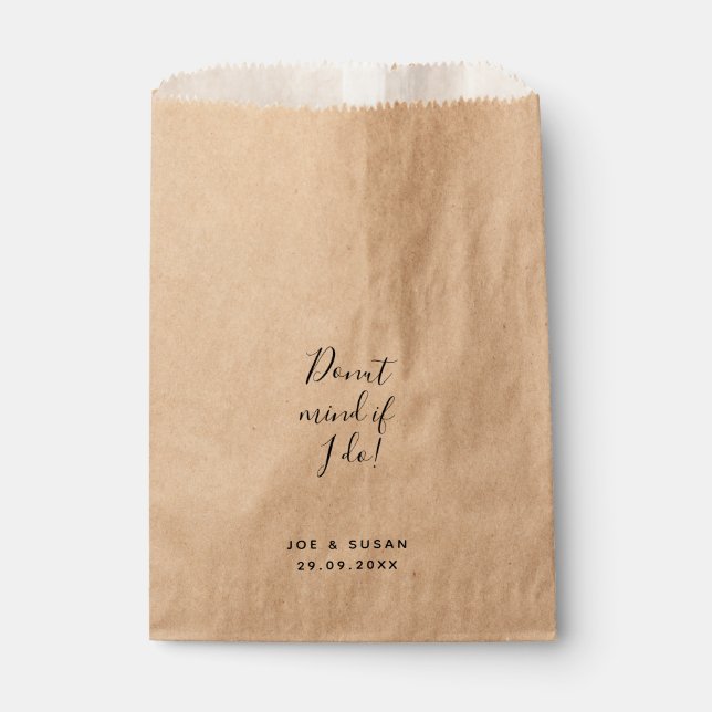 Donut mind if I do wedding favor bag, Party favor Bag (Front)
