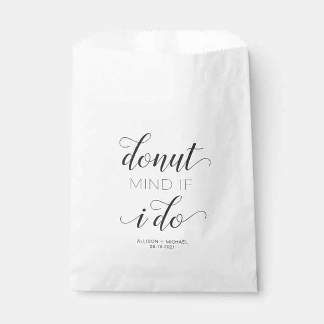 Donut Mind If I Do Wedding Treat Bag Favor (Front)