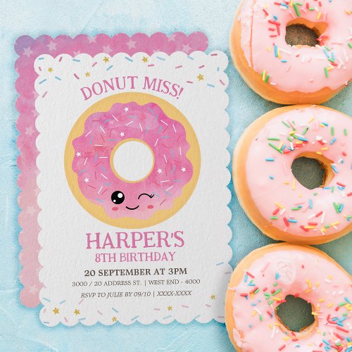 Donut Miss Birthday Invitation