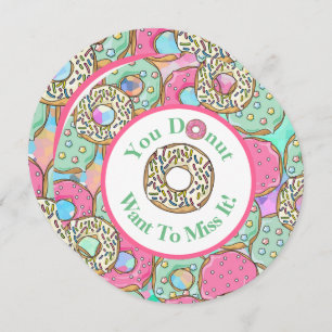 Donut Miss It Donut Birthday Party Invitation2 Invitation