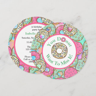 Donut Miss It Donut Birthday Party Invitation2 Invitation