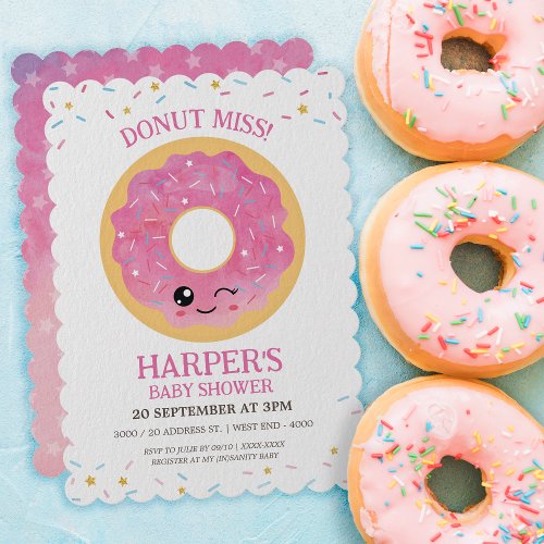 Donut Miss Out Baby Shower Invitation