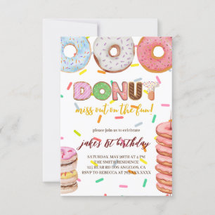 DoNut miss out o Birthday Party Invitation