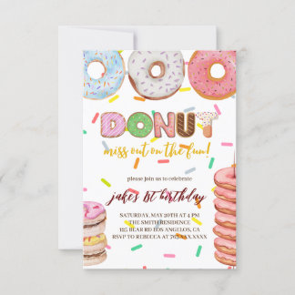 DoNut miss out o Birthday Party Invitation 
