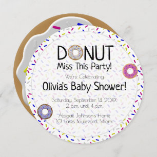 Donut Miss This Party Gender Neutral Baby Shower Invitation