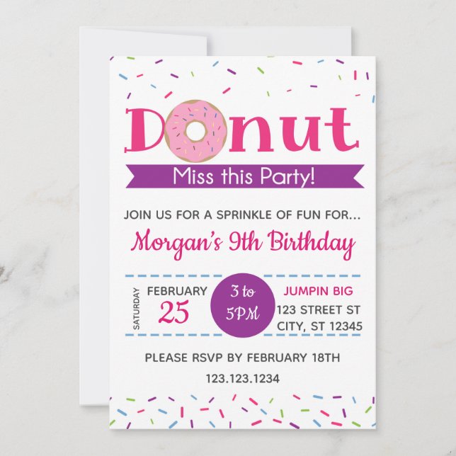 Donut Miss This Party, Invitation (Front)