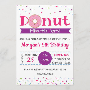 Donut Miss This Party, Invitation