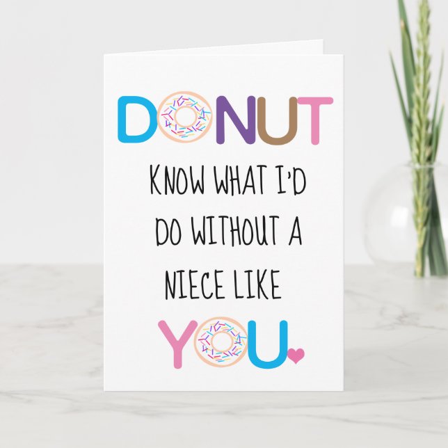 Donut Niece Valentine's Day Card (Front)