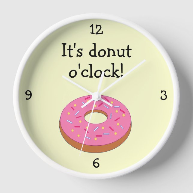 Donut O'Clock funny food graphic Clock (Front)