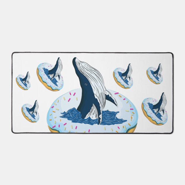 Donut on the whale desk mat (Front)