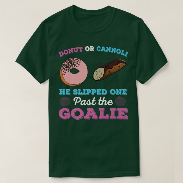 Donut or Cannoli Funny Gender Reveal Pregnancy Ann T-Shirt (Design Front)