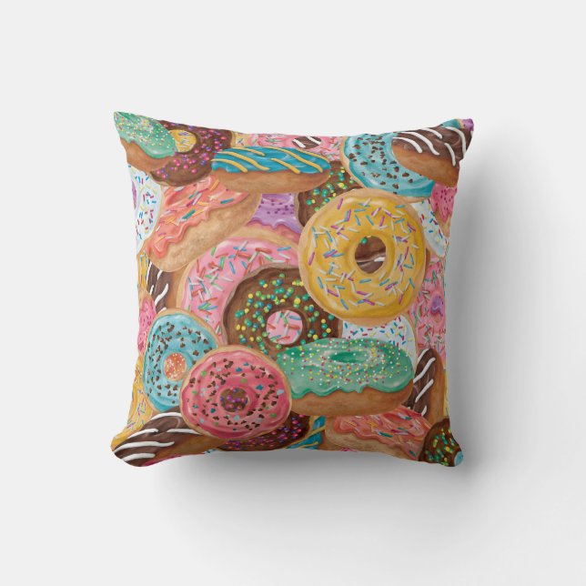 Donut Overlap Print Pillow (Front)
