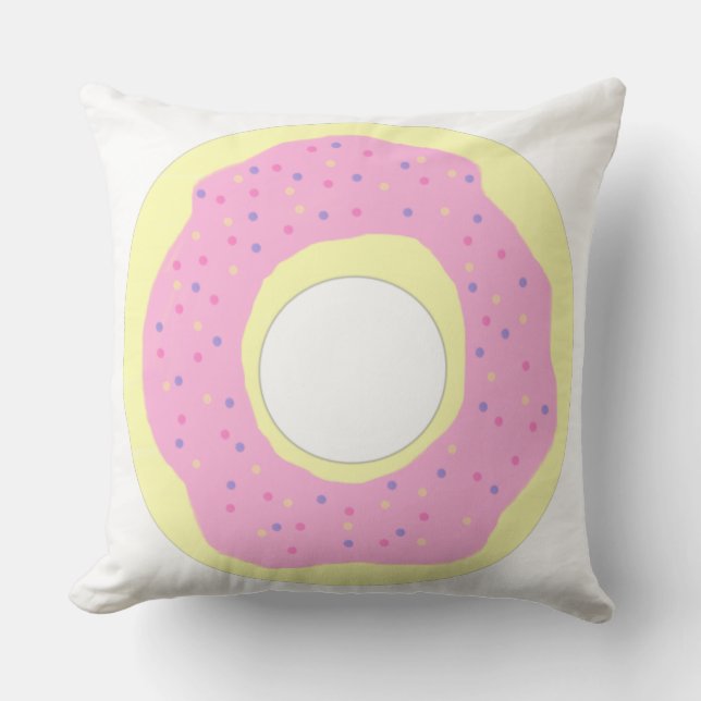 donut painting art throw pillow (Front)