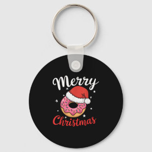 Donut Pajama Xmas Santa Donuts Christmas Kids  Keychain