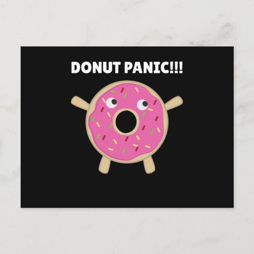 Donut Panic _ Funny Pun With Donuts Postcard