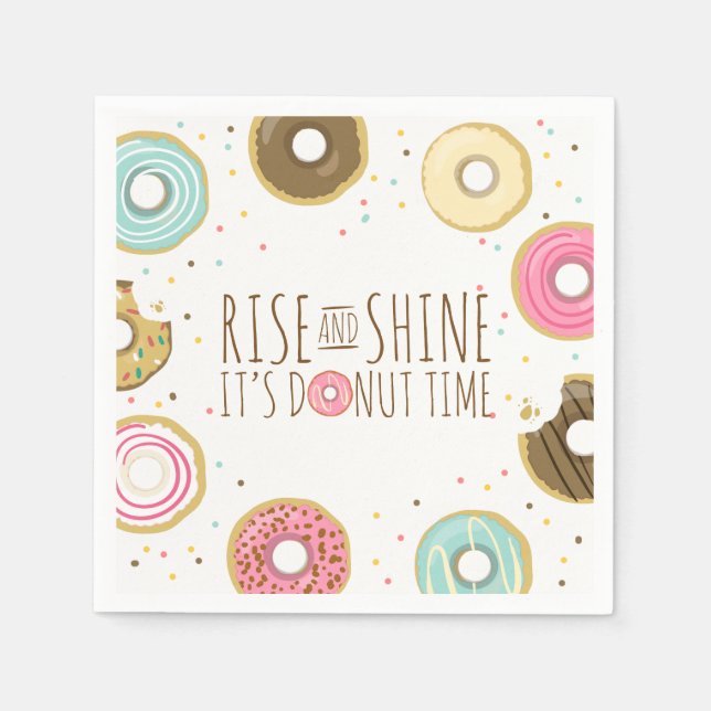 Donut Paper Napkin Pink Doughnut sweet Birthday (Front)