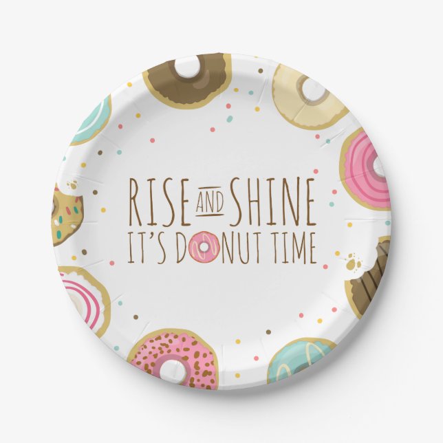 Donut Paper Plates Pink Birthday shower Doughnut (Front)