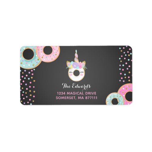 Donut Party Address Labels Donut  Unicorn