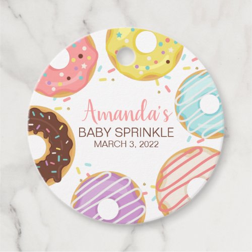 Donut Party Baby Sprinkle Favor Tags