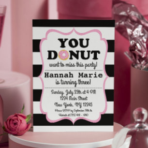 Donut Party Birthday Invitation