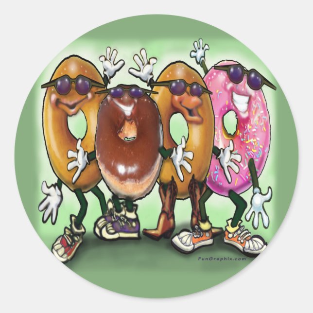 Donut Party Classic Round Sticker (Front)