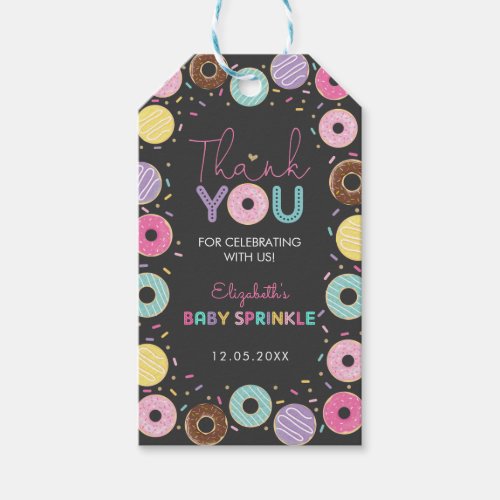 Donut Party Favor Donut Baby Sprinkle Thank You Gift Tags