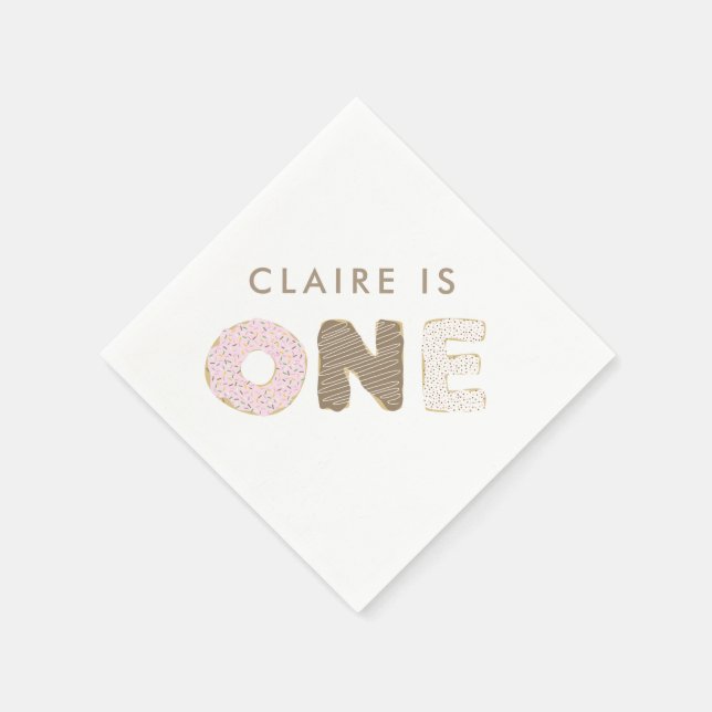 Donut Party First Birthday Party Decor Napkins (Corner)