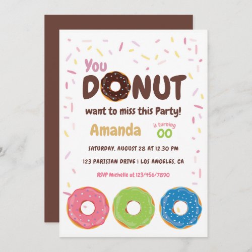 Donut Party Invitation