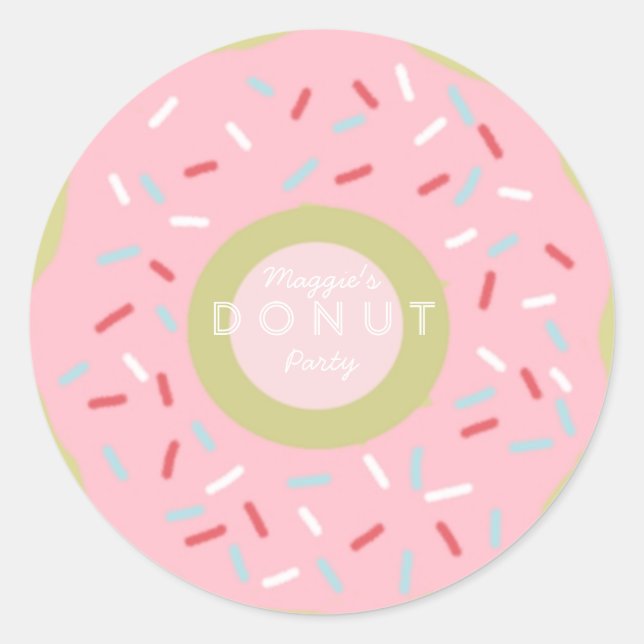 Donut Party Invitation Stickers (Front)