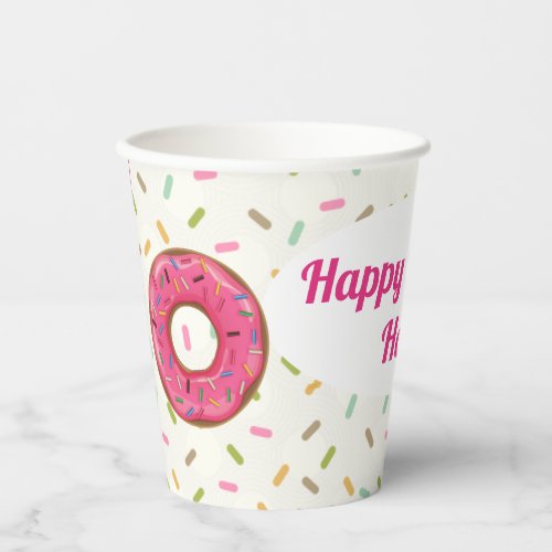Donut Party Personalized  Paper Cups