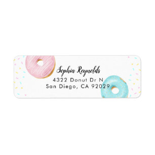 Donut Party Return Address Label