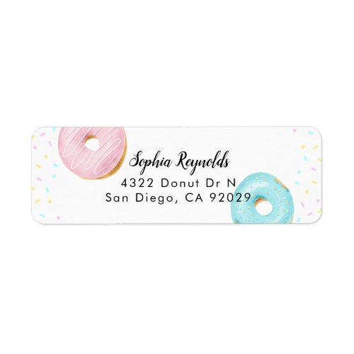 Donut Party Return Address Label