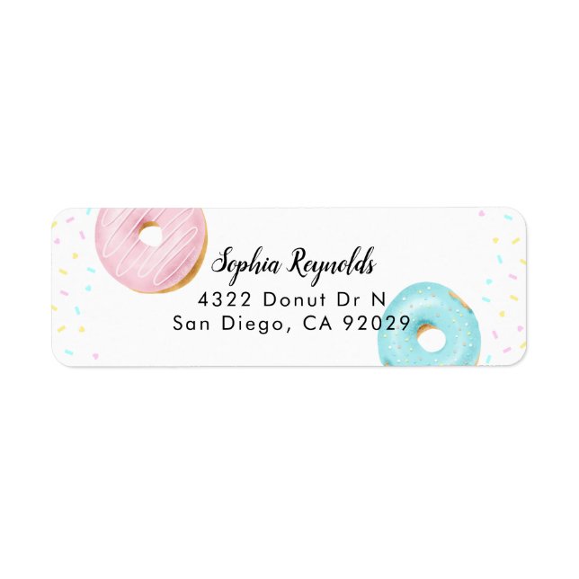 Donut Party Return Address Label (Front)