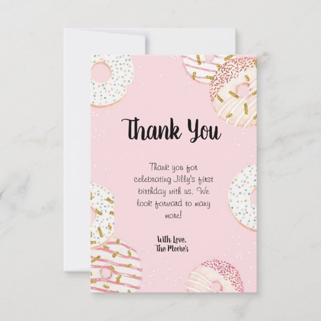 Donut Party Thank You Cards (Front)