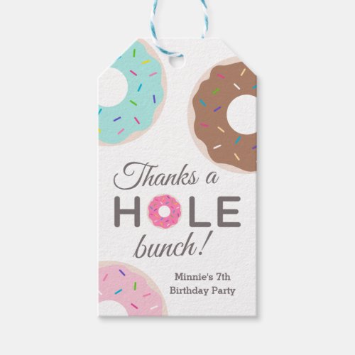 Donut Party Thank You Favor Gift Tags