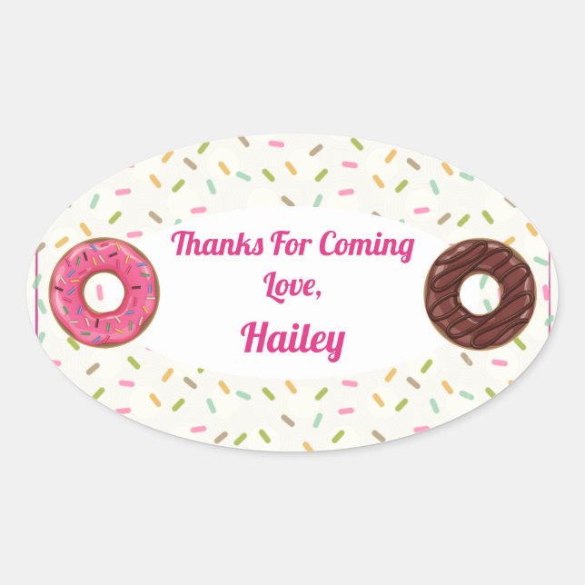 Donut Party Thank You Sticker (Front)