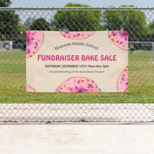 Donut Pastry School Church Fundraiser Bake Sale Banner
