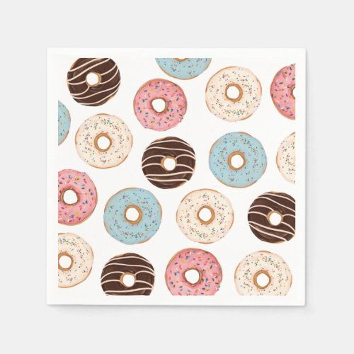 Donut Pattern Birthday Napkins