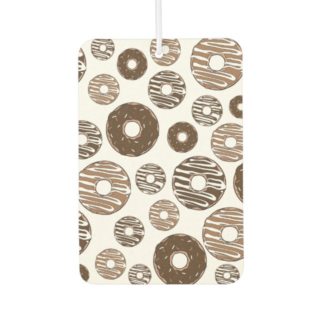 Donut Pattern, Chocolate Donuts, Caramel Donuts Air Freshener (Front)