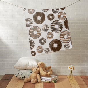 Donut Pattern, Chocolate Donuts, Caramel Donuts Baby Blanket