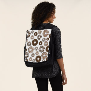 Donut Pattern, Chocolate Donuts, Caramel Donuts Backpack